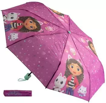 Undercover Gabby's Dollhouse Taschenschirm faltbar, 94cm, Kinder (GABY7210)