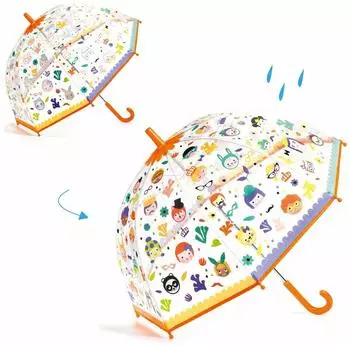 Djeco Kinder-Regenschirm Gesichter Farbwechsel 70cm (DD04709)