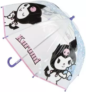 Cerdá Group Kuromi Hello Kitty Regenschirm transparent, manuell, 45cm, POE, lila, Mädchen
