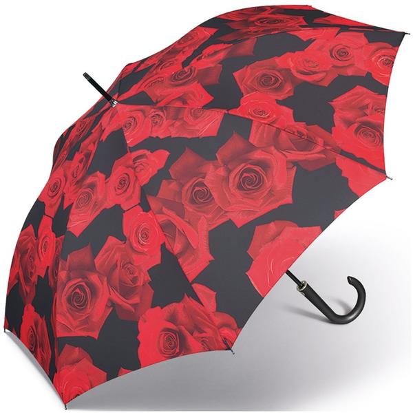 Happy Rain Long AC Kinematic Stockschirm 87 cm red rose