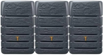 4rain SLIM STONE DECOR Mauertank-SET 1530 L graphite grey