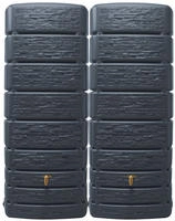 4rain Wandtank-Set, Grau, Kunststoff, 1,000 L, 51x184x155 cm, Gartenzubeh&ouml;r,