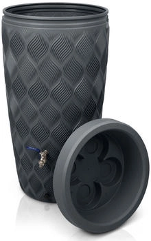 YourCasa Regentonne 240 L Seabreeze Flower ohne Wasserhahn Anthrazit