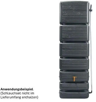 4rain Regenwasser-Wandtank Slim Stone graphite grey 350 Liter