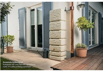 4rain Regenspeicher Slim Stone 350 L sandbeige