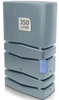 YourCasa Regentonne Eckig 350 l Aqua Silo XXL Regenfass mit Deckel Grau (IDTC350)