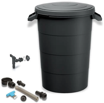 YourCasa Regentonne 80 Liter inkl. Anschlusset & Bohrer mit Wasserhahn (IDSM80U)