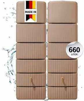 Graf 2x 330L SLIM Wandtank SET taupe inkl. Verbinder 1820x580x370cm (211795)