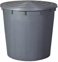 Regentonne Rund Mit Deckel Und Hahn 500 L Anthrazit Regentonne