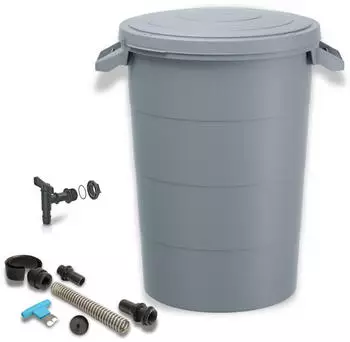 YourCasa Regentonne 80 Liter Kunststoff + Wasserhahn (IDSM)