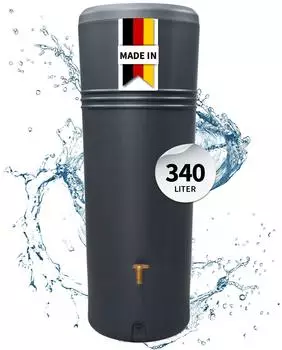 4rain Regentonne AZURA 2in1 340 Liter graphite grey inkl. Pflanzschale