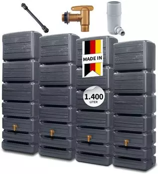 4rain Slim Wood Decor Wandtank-Set 1400 Liter graphite grey (211873)