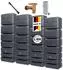 4rain Slim Wood Decor Wandtank-Set 1400 Liter graphite grey (211873)