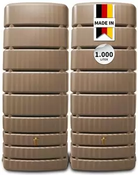 4rain SLIM Wandtank-SET 1000 L graphite grey