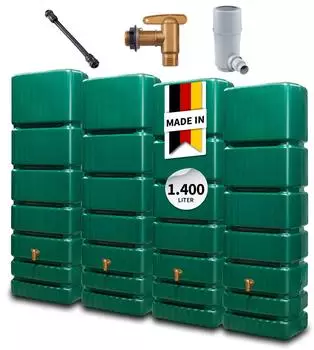 4rain Slim Wandtank-Set 1400 Liter gr&uuml;n (211853)