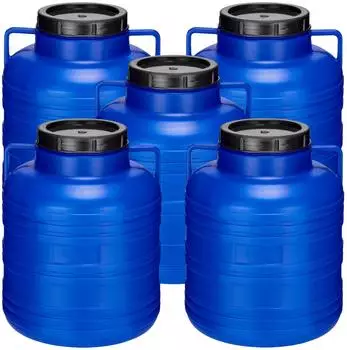 Garronda Weithalsfass 20L BPA-frei, 5er-Set, blau (GD-STE-Barrel-B20L-5B-Blue-20)