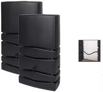 Kreher Regentonne 2 x Aqua Tower 350 Liter mit Hahn Anthrazit