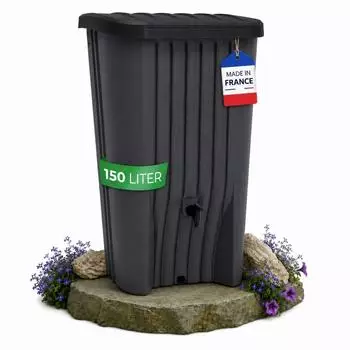 YourCasa Cascade mit Hahn 150 Liter anthrazit
