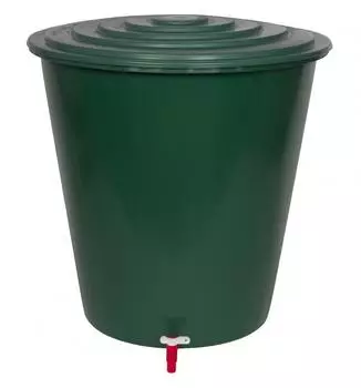 Kreher Regentonne 210 Liter mit Hahn 76,5 x 76 cm Grün
