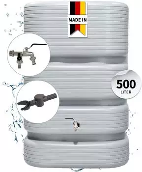 4rain QUADRO Komplett-Set 500 L betongrau