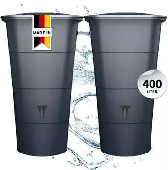 Garantia IBIZA Regentonnen-SET eckig 400 L graphite grey