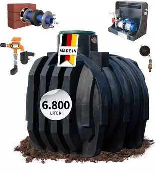 4rain Erdtank-Paket Mono Haus-Premium 6800 Liter