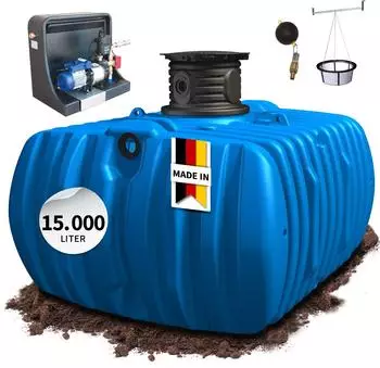 4rain Flat L Komplett-Paket Haus Premium 15000 Liter