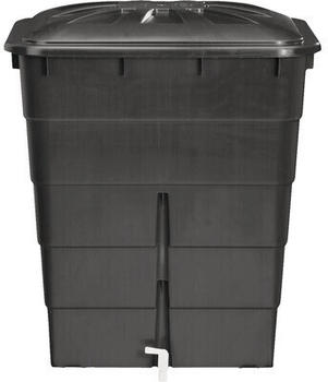 Garantia Regentonne eckig inkl. Deckel und Auslaufhahn 300 l grau