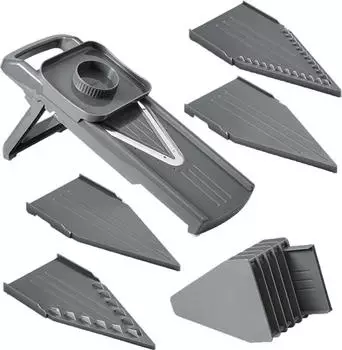 Metaltex Slice-V Universalreibe mit Fingerschutz 194579000 1 Reibe + 5 Klingeneins&auml;tze
