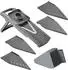 Metaltex Slice-V Universalreibe mit Fingerschutz 194579000 1 Reibe + 5 Klingeneinsätze