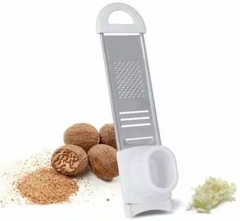 Metaltex Duetto Muskatreibe/Knoblauchschneider Inox-Edelstahl 194580 080 5 x 21,5 cm