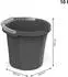 Rotho Putzeimer Daily Skaleneimer 1771308853, grau, aus Kunststoff, rund, 10 Liter