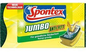 Spontex Spülschwamm Jumbo Anti-Fett, 19.311.064, mit Griffrille und Scheuerseite