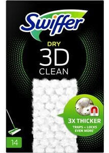 Swiffer Ersatztücher Bodentücher 3D Dry, Nachfüllpack, trocken, 14 Tücher