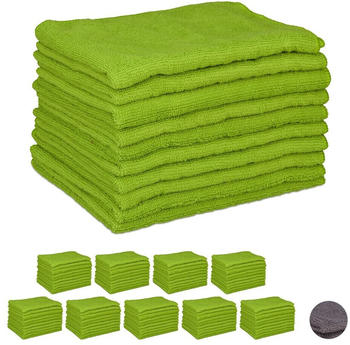 Relaxdays 100 x Mikrofasertücher 40x30 grün