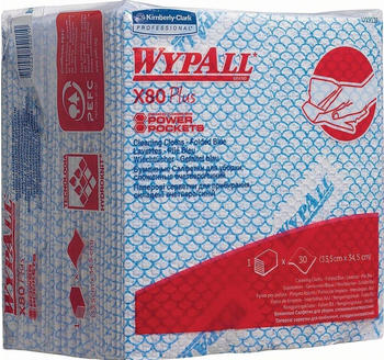 Kimberly-Clark Wischtuch Wypall X80 19139 L350xB340ca.mm 1-lagig,viertelgefaltet blau 8 Btl.x 3