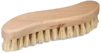 Hofmeister Holzwaren Scheuerbürste aus Holz S-Form 21cm, Putzbürste, Handschrubber mit Naturborsten