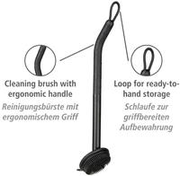 WENKO Sp&uuml;lb&uuml;rste Mod. Cuvo Schwarz ergonomischer Griff und Schaber 55033100