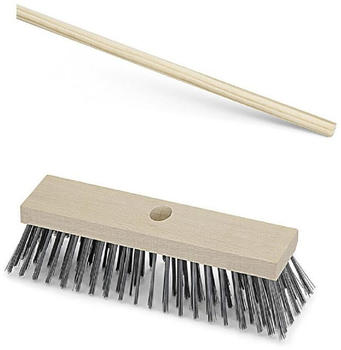 Neustanlo Neustanlo® Stahldrahtbesen 300 x 70 mm, 6 -reihig Stahldraht 0,5 mm inkl. Stiel