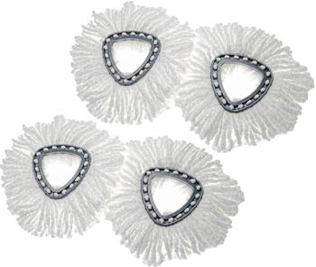 vhbw 4x Wischbezug kompatibel mit Easy Wring & Clean, Turbo Easy Wring Wischmopp - Ersatzkopf, Mikrofaser Schwarz Weiß