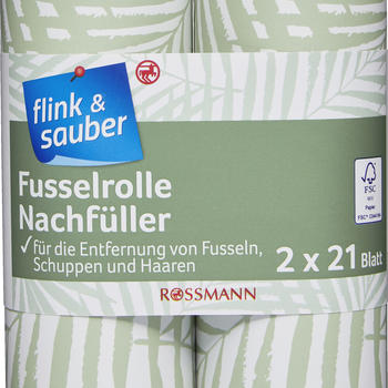 flink & sauber 2er Pack Austausch-Fusselrolle