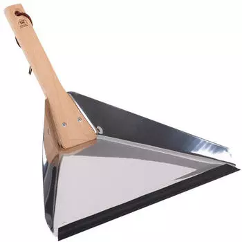 Redecker Kehrschaufel Kehrblech Delta Stiel Edelstahl rostfrei 36 cm