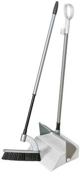 Novaliv Standkehrgarnitur \"Combi\" aus hochwertigem Metall (120 cm lang) - ergonomisches Design Kehrbesen mit Schaufel Kehrschaufel mit langem Stiel