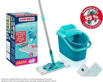 Leifheit Powerclean M mit Wischtuchpresse und 2x Mikrofaser Wischbezüge 55516