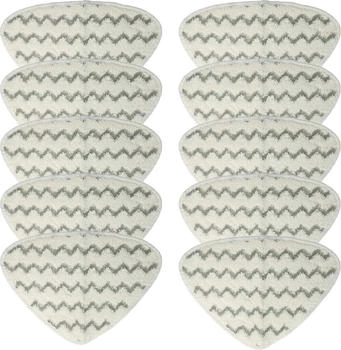 vhbw 10x Wischbezug kompatibel mit Vileda Steam, Steam ONE Mikrofaser Grau Weiß