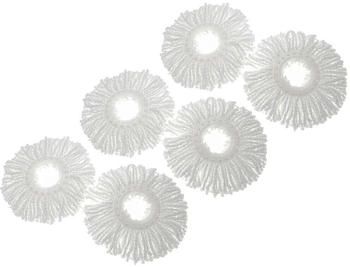 vhbw 6x Wischbezug kompatibel mit Clean Twist Disc Mop, Clean Twist Mop, Clean Twist Mop Ergo Wischmopp - Ersatzkopf, Mikrofaser Weiß