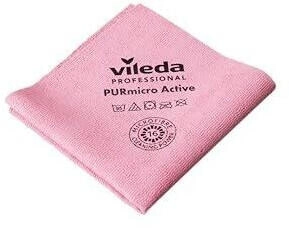 Vileda Microfasertuch PURmicro Active 38 x 35cm rot PUR beschichtet, leistungsstark & gute Flüssigkeitsaufnahme