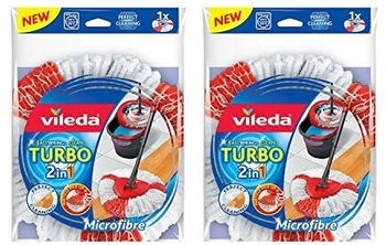 Vileda 2 x Stück Turbo EasyWring & Clean 2in1 Ersatzkopf, mehrfarbig
