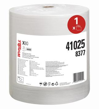 Kimberly-Clark WYPALL* Wischt&uuml;cher Rolle X80, 1-lagig, stark rei&szlig;fest 8377 , 1 Paket = 1 Rolle &agrave; 475 Abrisse