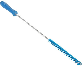Vikan Rohrbürste mit Stiel, Ø10 mm, 480 mm, Hart, Blau 53753 Bürste Bier Brauen